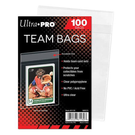 Ultra Pro - Team Bags 100 wiederverschließbare Beutel für Karten (85 x 98 mm)