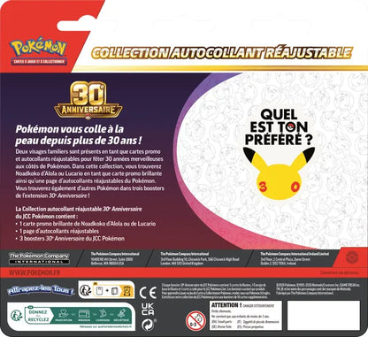 Pokémon JCC : Collection autocollant réajustable 30e Anniversaire Noadkoko d'Alola ou Lucario (1x boîte aléatoire) - FRANS Releasedatum 2026-09-16