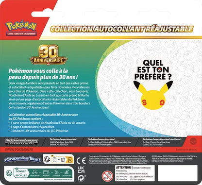 Pokémon JCC : Collection autocollant réajustable 30e Anniversaire Noadkoko d'Alola ou Lucario (1x boîte aléatoire) - FRANS Releasedatum 2026-09-16