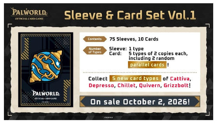 Palworld OCG Sleeve & Card Set Vol.1 Officiële releasedatum: 16-10-2026