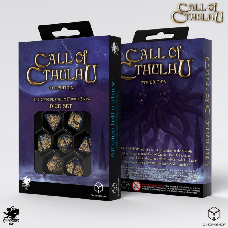 Q Workshop Call of Cthulhu 7th Edition - Blue-green & Gold Dice Set