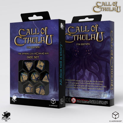 Q Workshop Call of Cthulhu 7th Edition - Blue-green & Gold Dice Set