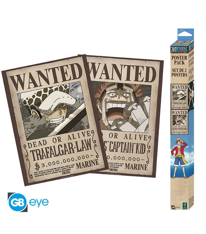 One Piece - ABYstyle Poster Carteles de recompensa de Law y Kid 52x38