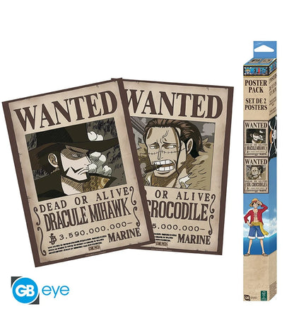 One Piece - ABYstyle Poster Carteles de recompensa de Mihawk y Crocodile 52x38