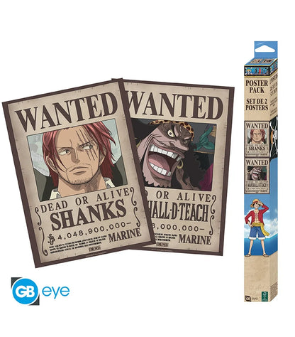 One Piece - ABYstyle Poster Carteles de recompensa de Shanks y Barbanegra 52x38